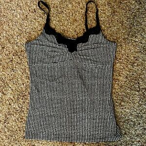 NWT-WHBM WHITE AND BLACK sSmall checkered Tank/Cami